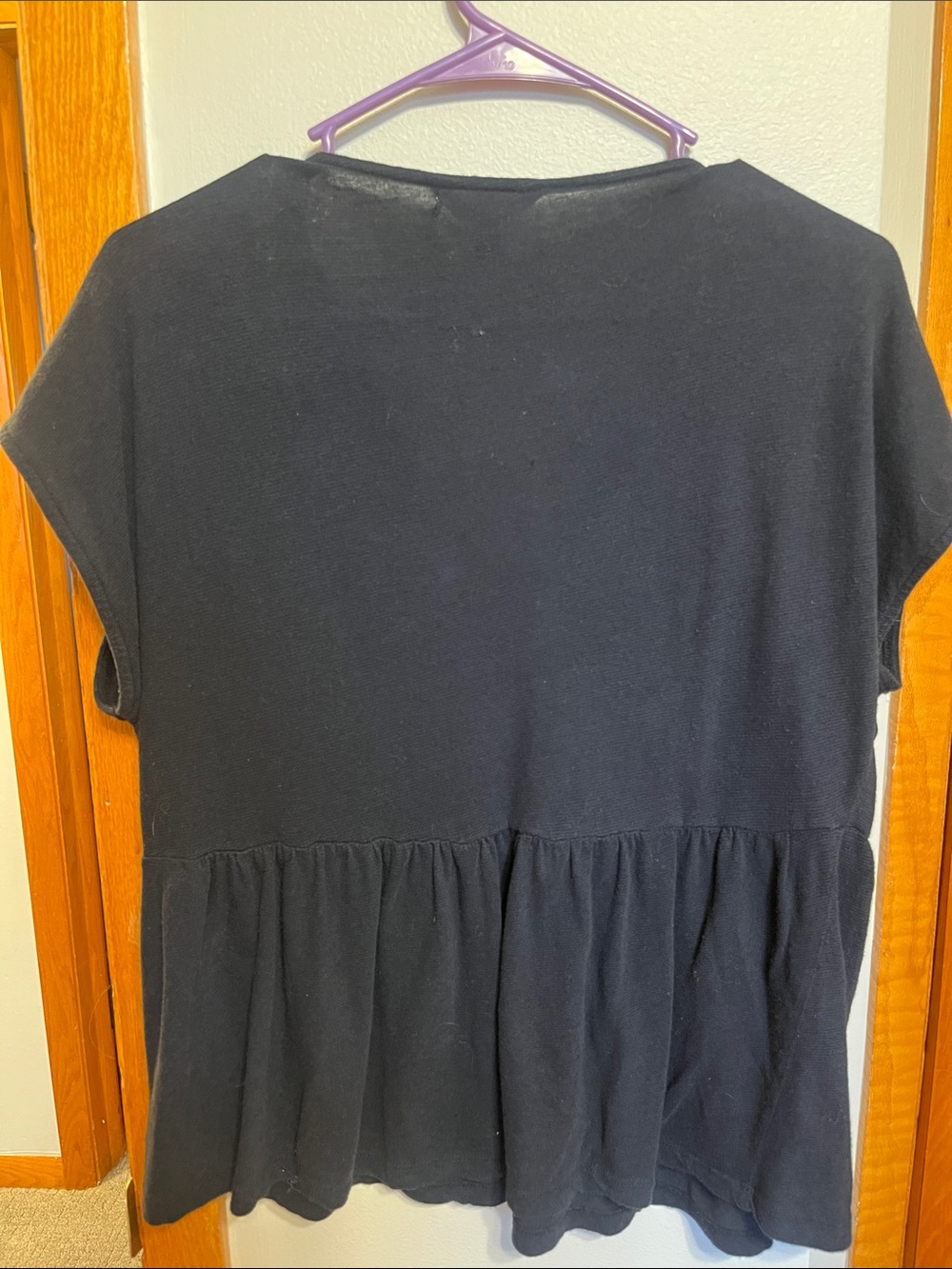Lucky Brand Black V-Neck Crochet Trim Tunic with White Accents - Picture 2 of 2